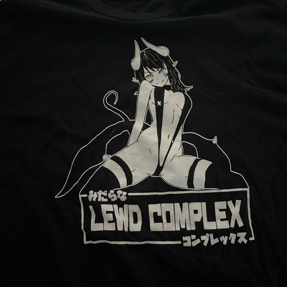 Lewd Complex Graphic Tee - Black with White Print